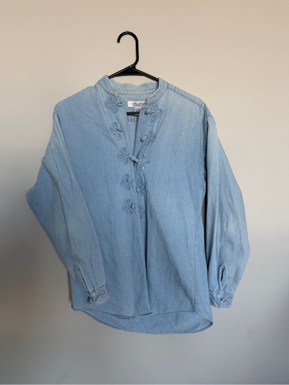 Vintage Brooks Brothers Chambray Long Sleeve Frog Closure Button Down